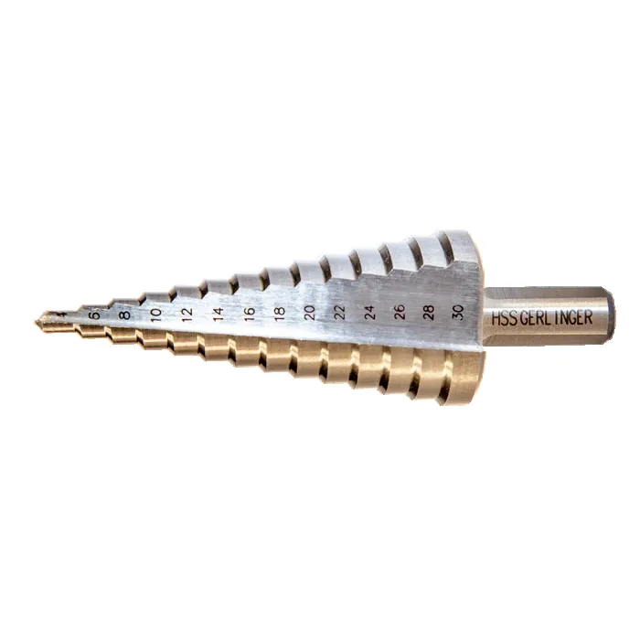 HSS STEPPED DRILL BITS WITH STRAIGHT CHANNEL