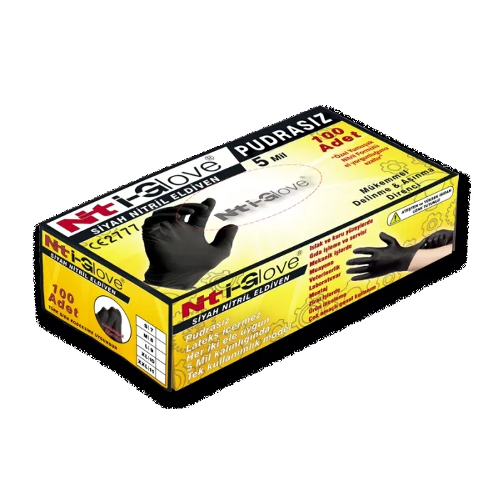 5 MIL BLACK NITRILE GLOVES