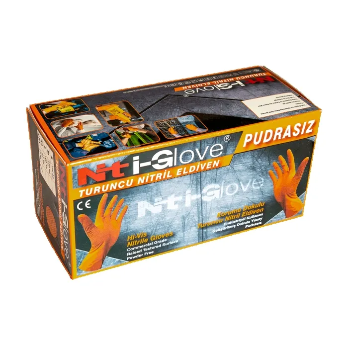 7 MIL ORANGE NITRILE GLOVES